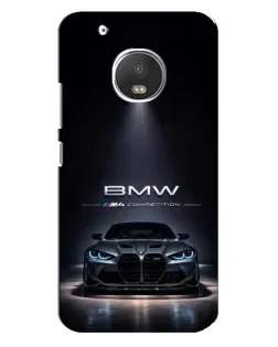 Чехол для Motorola MOTO G5 Plus с картинкой «BMW сквозь ночной город»