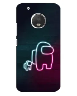 Чехол для Motorola MOTO G5 Plus с картинкой «Among Us неон-арт»