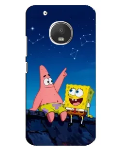 Чехол для Motorola MOTO G5 Plus с картинкой «Губка Боб и Патрик ночью»