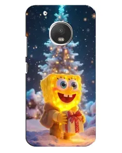 Чехол для Motorola MOTO G5 Plus с картинкой «Рождественский Спанч Боб»