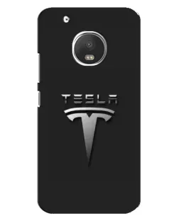 Чехол для Motorola MOTO G5 Plus с картинкой «Стальной логотип Tesla»
