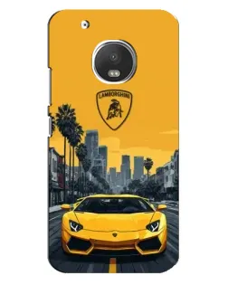 Чехол для Motorola MOTO G5 Plus с картинкой «Желтый Lamborghini город» Чехол для Motorola MOTO G5 Plus с картинкой «Желтый Lamborghini город»