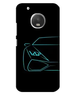 Чехол для Motorola MOTO G5 Plus с картинкой «Голубой силуэт Lamborghini» Чехол для Motorola MOTO G5 Plus с картинкой «Голубой силуэт Lamborghini»