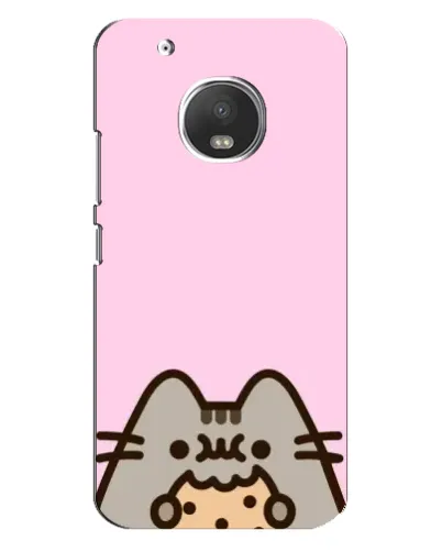 Чехол для Motorola MOTO G5 Plus с картинкой «Pusheen и печенье»