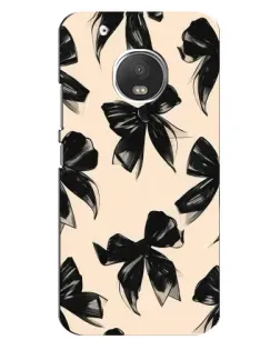 Чехол для Motorola MOTO G5 Plus с картинкой «Паттерн черные банты»