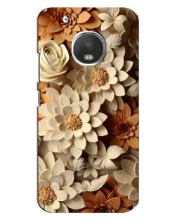 Чехол для Motorola MOTO G5 Plus с картинкой «Бежевый флористический декор»