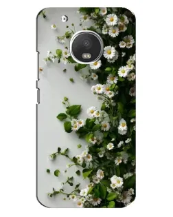 Чехол для Motorola MOTO G5 Plus с картинкой «Ветка мелких белых цветов»