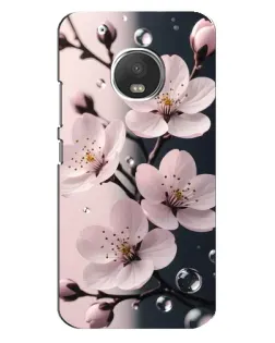 Чехол для Motorola MOTO G5 Plus с картинкой «Нежная сакура и капли»