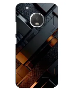Чехол для Motorola MOTO G5 Plus с картинкой «Черные геометрические блоки»