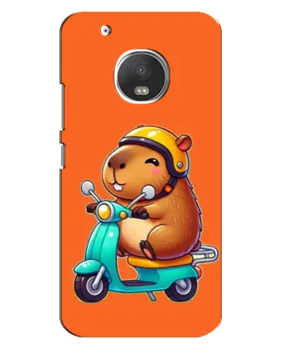 Чехол для Motorola MOTO G5 Plus с картинкой «Капибара на скутере»