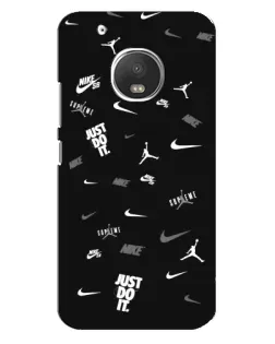 Чехол для Motorola MOTO G5 с картинкой «Nike Black Pattern»