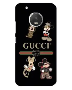 Чехол для Motorola MOTO G5 с картинкой «Gucci — герои Disney и монограмма»