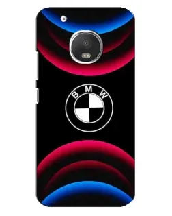 Чехол для Motorola MOTO G5 с картинкой «Логотип BMW и неоновые дуги»