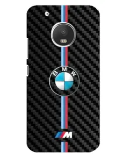 Чехол для Motorola MOTO G5 с картинкой «Эмблема BMW и карбон»