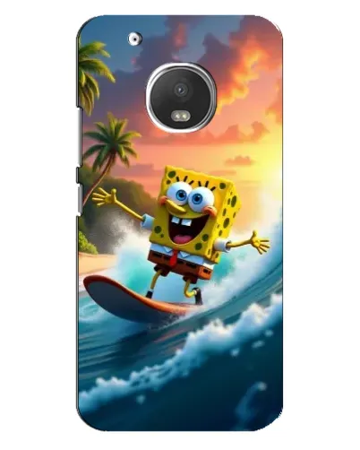 Чехол для Motorola MOTO G5 с картинкой «Губка Боб серфингист»