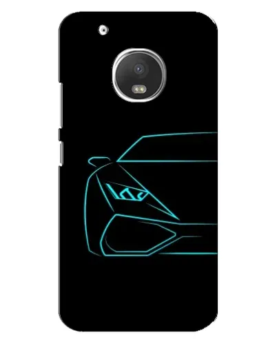 Чехол для Motorola MOTO G5 с картинкой «Голубой силуэт Lamborghini»
