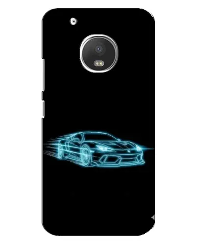 Чехол для Motorola MOTO G5 с картинкой «Неоновый контур Lamborghini»