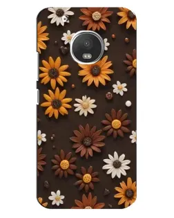 Чехол для Motorola MOTO G5 с картинкой «Узор из маленьких подсолнухов»