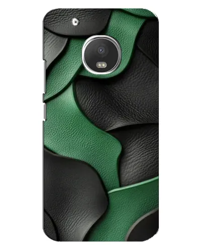Чехол для Motorola MOTO G5 с картинкой «Зеленые кожаные волны»