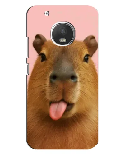 Чехол для Motorola MOTO G5 с картинкой «Капибара с языком»
