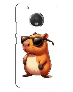 Чехол для Motorola MOTO G5 с картинкой «Капибара в очках»