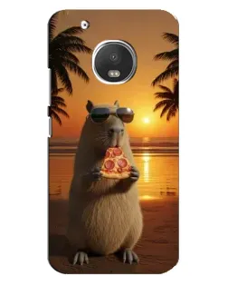 Чехол для Motorola MOTO G5 с картинкой «Капибара с пиццей»