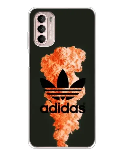 Чехол для Motorola MOTO G52 с картинкой «Оранжевый дым Adidas»