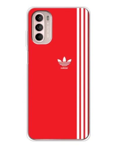 Чехол для Motorola MOTO G52 с картинкой «Красный минимализм Adidas»