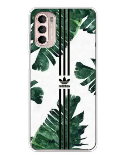 Чехол для Motorola MOTO G52 с картинкой «Пальмовые листья адидас»