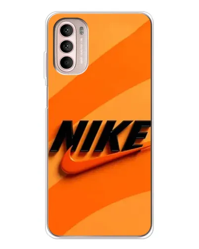 Чехол для Motorola MOTO G52 с картинкой «Оранжевый драйв Nike»
