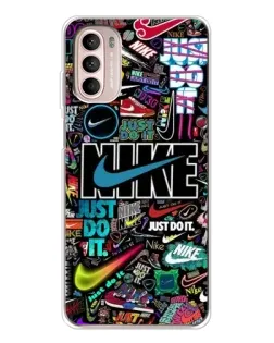 Чехол для Motorola MOTO G52 с картинкой «Яркий коллаж Nike»