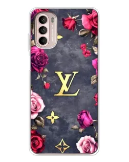 Чехол для Motorola MOTO G52 с картинкой «Цветочный Louis Vuitton»
