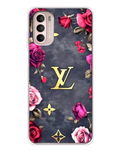 Чехол для Motorola MOTO G52 с картинкой «Цветочный Louis Vuitton»