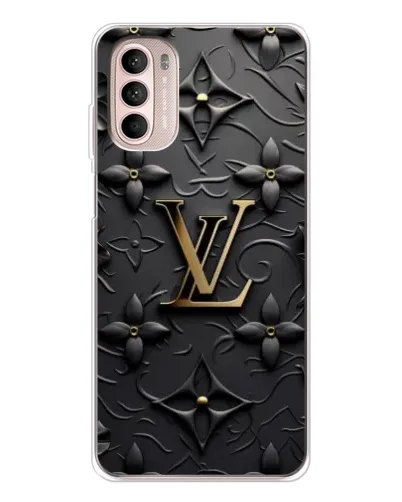 Чехол для Motorola MOTO G52 с картинкой «Кожаная текстура LV»