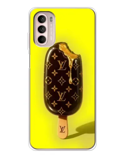 Чехол для Motorola MOTO G52 с картинкой «Мороженое от LV»