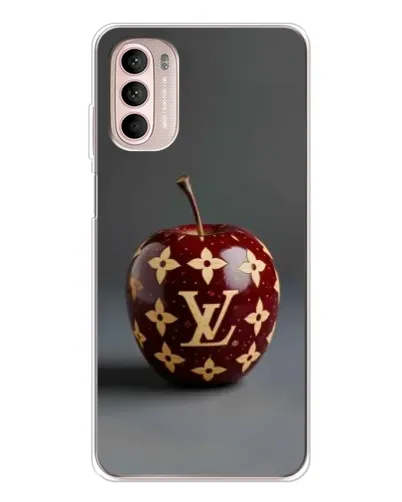 Чехол для Motorola MOTO G52 с картинкой «Красное яблоко LV»