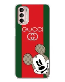 Чехол для Motorola MOTO G52 с картинкой «Gucci — полосы и Микки»