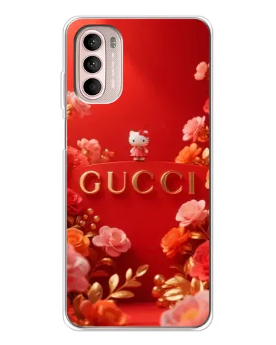 Чехол для Motorola MOTO G52 с картинкой «Gucci — золотой сад»