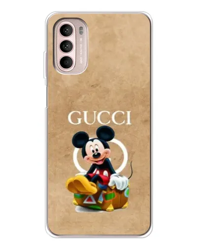 Чехол для Motorola MOTO G52 с картинкой «Микки Маус Gucci — крафт»