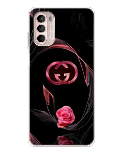 Чехол для Motorola MOTO G52 с картинкой «Gucci — неоновая роза»