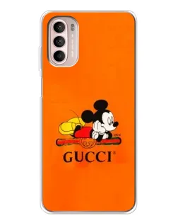 Чехол для Motorola MOTO G52 с картинкой «Микки Маус Gucci — оранж»