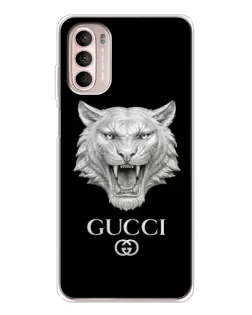 Чехол для Motorola MOTO G52 с картинкой «Gucci — серебряный лев»