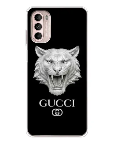 Чехол для Motorola MOTO G52 с картинкой «Gucci — серебряный лев» Чехол для Motorola MOTO G52 с картинкой «Gucci — серебряный лев»