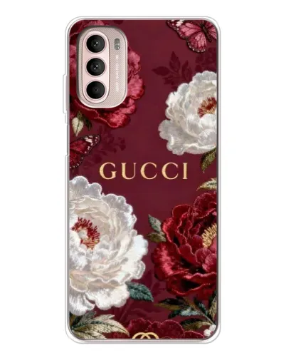 Чехол для Motorola MOTO G52 с картинкой «Gucci — бордовые розы» Чехол для Motorola MOTO G52 с картинкой «Gucci — бордовые розы»