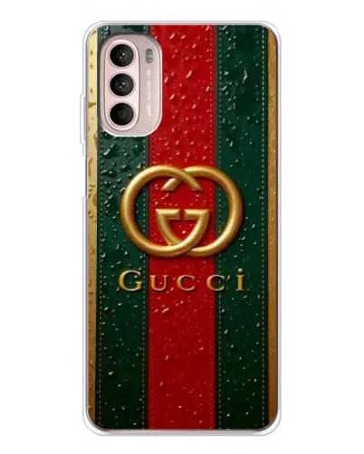 Чехол для Motorola MOTO G52 с картинкой «Gucci — фирменная полоса и золото» Чехол для Motorola MOTO G52 с картинкой «Gucci — фирменная полоса и золото»