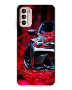 Чехол для Motorola MOTO G52 с картинкой «Спортивная BMW и цветы» Чехол для Motorola MOTO G52 с картинкой «Спортивная BMW и цветы»
