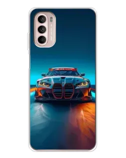 Чехол для Motorola MOTO G52 с картинкой «BMW — огни неона» Чехол для Motorola MOTO G52 с картинкой «BMW — огни неона»