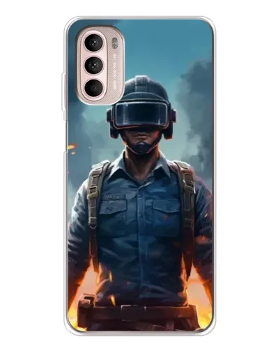 Чехол для Motorola MOTO G52 с картинкой «PUBG — реалистичный герой»