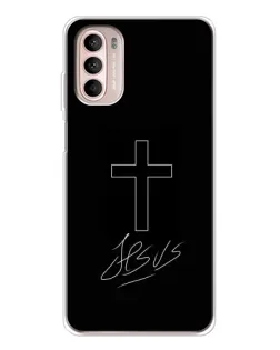 Чехол для Motorola MOTO G52 с картинкой «Графический крест Jesus» Чехол для Motorola MOTO G52 с картинкой «Графический крест Jesus»