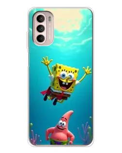 Чехол для Motorola MOTO G52 с картинкой «Спанч Боб под водой»